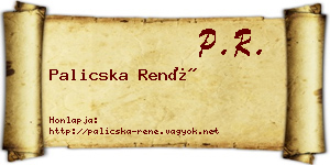 Palicska René névjegykártya